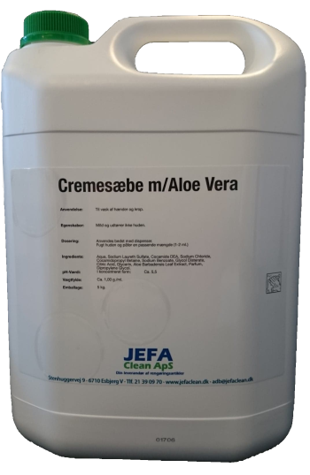 Cremesæbe m/aloe vera 5 ltr. - JEFA Clean